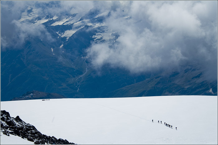 Эльбрус. Группы на леднике