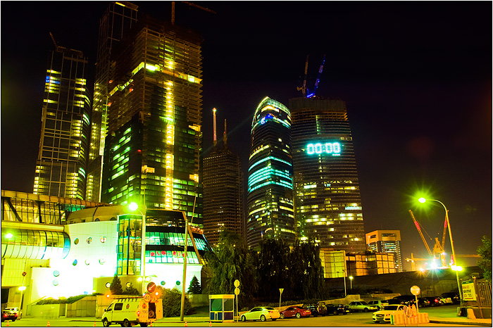 Деловой центр. Москва Сити ночью. 